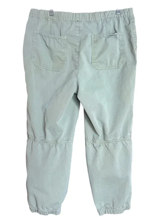 Free People Olive Green Button Front Jogger Pants Articulated Knee Size M - Picture 6 of 12